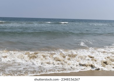 landscape view of beach with waves