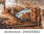 Landscape View Of The Beautiful And Amazing Stalactites On The Trails Of Postojna Cave Park, Postojna , Slovenia