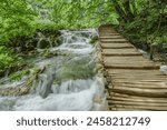 Landscape View Of The Beautiful Plitvice Lakes National Park At Summer, Croatia