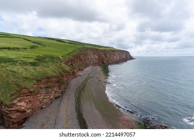 Landscape View Of The Cumbria Coastline And The Cliffs Of The St Bees Headland