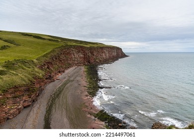 Landscape View Of The Cumbria Coastline And The Cliffs Of The St Bees Headland