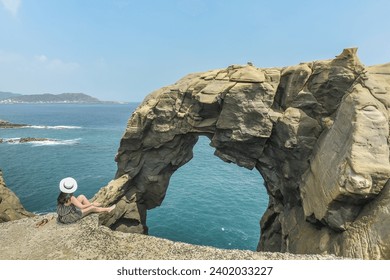 Landscape View Of Elephant's Trunk Rock (Which Was Collapsed Into The Sea At December 16, 2023) And The Beautiful Coastline At The North Coast Of Taiwan, Shenao, New Taipei, Taiwan