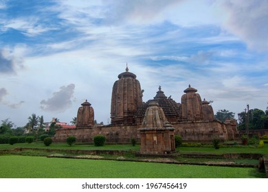 Landscape View of Famous Indian Temples 9th century Brahmeswara Temple is a Hindu temple dedicated to Shiva located in Bhubaneswar, Odisha, India