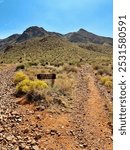 Landscape view with hiking paths in Franklin mountains, El Paso Texas 