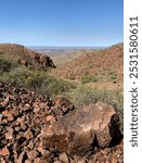 Landscape view with hiking paths in Franklin mountains, El Paso Texas 