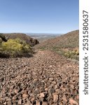 Landscape view with hiking paths in Franklin mountains, El Paso Texas 