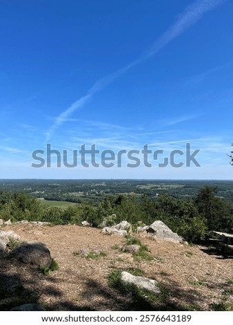 Landscape view from a hiking trail picnic area.