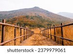 Landscape view of Mount Mudeungsan with colorful leaf during Autumn season in Gwangju, South Korea. 