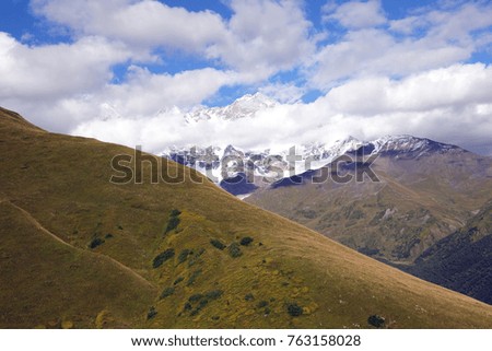 Similar – Image, Stock Photo View of the Ötztal mountains from the Rettenbach glacier