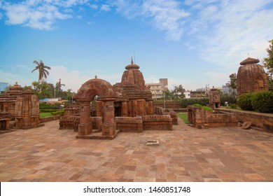 Landscape View of Mukteshvara Temple with blue sky.10th-century Hindu temple dedicated to Shiva located in Bhubaneswar, Odisha, India. 