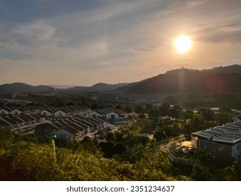 landscape view residential area sunset s2 hill park Seremban 2 Set against the backdrop of hills - Powered by Shutterstock