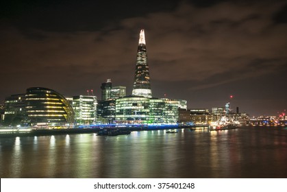 london skyline at night shard