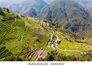 Landscape View Of The Smangus Tribe (Qalang Smangus, The Tribe of God) With Sunny Day. Aerial View From The Observation Deck On The Hilltop, Jianshi, Hsinchu, Taiwan - Shutterstock ID 2164564167
