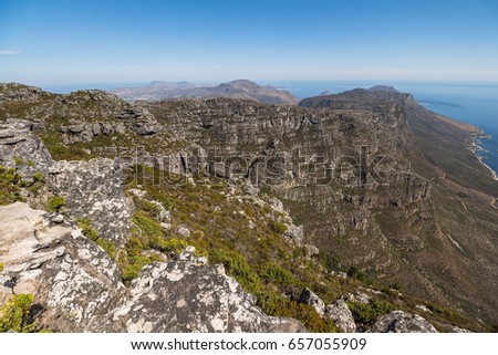 Landscape view from top of the table mountain, Cape Town