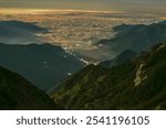 Landscape View Of Yushan Mountains On The Trail To Mt. Jade Front Peak, Main Peak And East Peak, Yushan National  Park, Chiayi, Taiwan