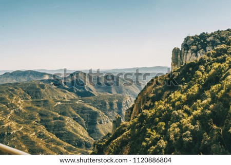 Similar – Landscape with views from the Montserrat mountain in Barcelona