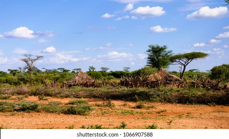 Landscape Of The Village Of Hamar Tribe, Turmi , Ethiopia