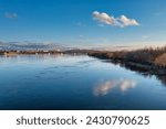 Landscape of the Vistula river in Grudziadz, Poland.