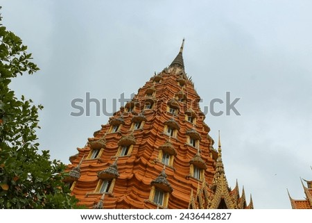 Landscape of Wat tham suea, Tiger Cave Temple is a temple located on top the hill. Panorama of Wat Tham Suea is Buddhist temple, Big and Beautiful Buddha is famous temple in Kanchanaburi, Thailand