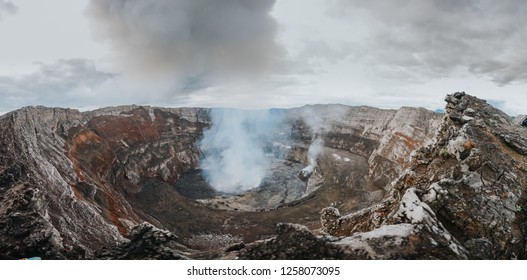 Landscape Yiragongo Volcano In Virunga National Park In Congo