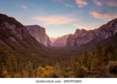 Landscape Of Yosemite National Park In CA, USA In Autumn