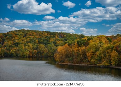 Landscapes In Fall Colors In Putnam County, New York State.