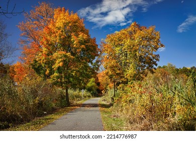 Landscapes In Fall Colors In Putnam County, New York State.