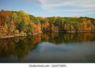 Landscapes In Fall Colors In Putnam County, New York State.