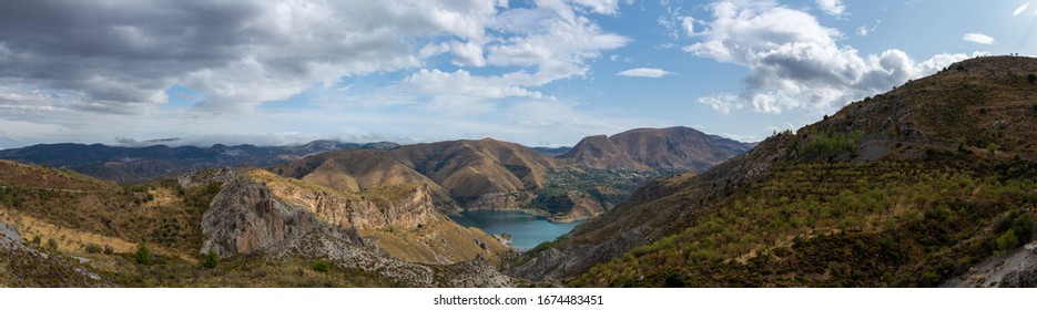 Landscapes Of National Park Sierra Nevada Mountains Near Malaga And Granada, Andalusia, Spain In Summer