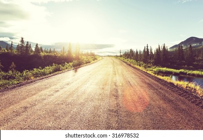 Landscapes on Denali highway, Alaska. Instagram filter. - Shutterstock ID 316978532