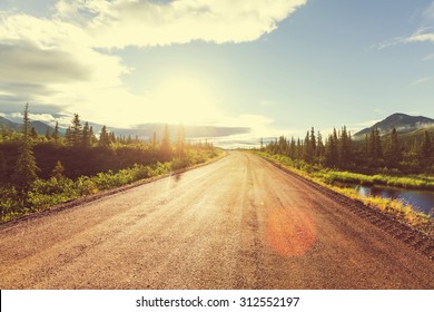 Landscapes on Denali highway.Alaska. Instagram filter. - Shutterstock ID 312552197