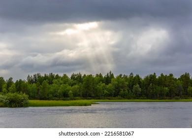 Landscapes Overlooking The River. Kola Peninsula, Arctic Circle, Russia