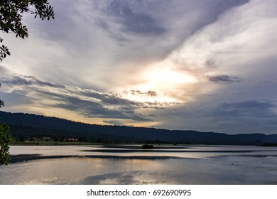 Landscapes, reservoirs and mountains.Wangnamkiew District, Thailand.