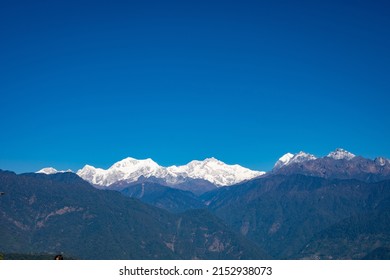 Landscapes of Sikkim Sky Walk with monastery on top of the mountain.