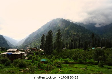 Landscapic View Of House In  Kalga Village At  Kullu District Of  Himachal Pradesh