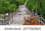 landsdcape photo of stairs in the middle of debt with beautiful trees in Timor Leste Southeast Asia