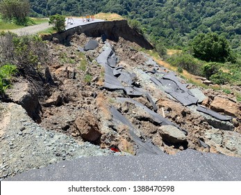 Landslide On Oakland California Road