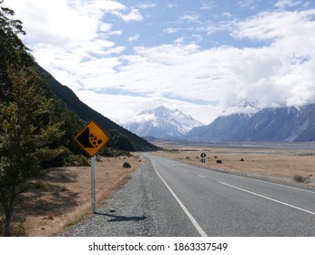 Landslide Warning Signs In Mount Cook National Park