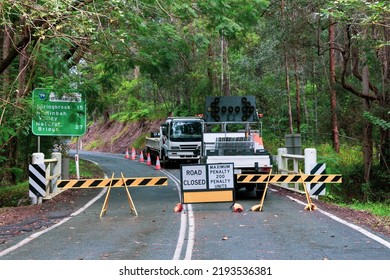 Landslides And Storms Close Gold Coast Hinterland Road, Queensland, Australia