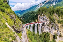 Landwasser Railway Viaduct At Graubünden In Switzerland