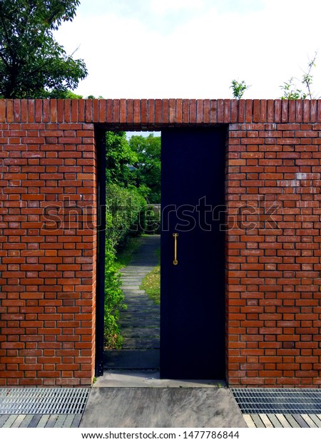 Lane Full Green Plans Red Brick Stock Photo Edit Now 1477786844