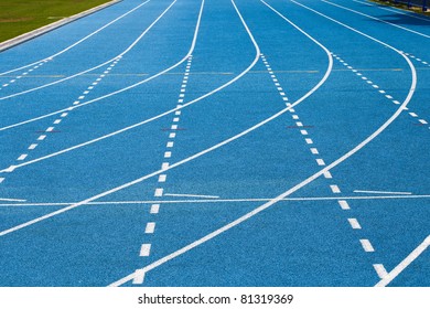 Lanes Of Blue Running Track