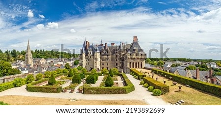 The Langeais castle and church on the Loire Valley, France