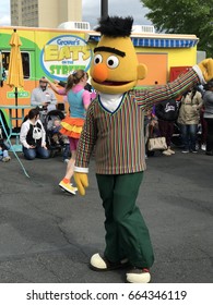 LANGHORNE, PA - MAY 7: Neighborhood Street Party Parade At Sesame Place In Langhorne, Pennsylvania, On May 7, 2017. The Park Includes Rides, Shows, And Water Attractions Suited To Young Children.