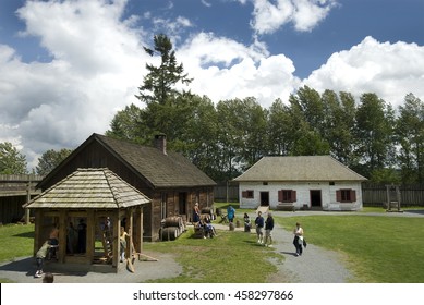 LANGLEY - JUNE 13, 2008: A Village Community With A Population Of 3,400 Is Home To Fort Langley National Historic Site, The Former Fur Trade Post Of The Hudson's Bay Company. British Columbia, Canada