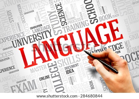 LANGUAGE word cloud, education business concept
