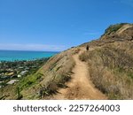 The Lanikai Pillbox hiking trail in Oahu, Hawaii