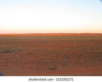 Lanscape In Australia. Royal Flying Doctor Zone Near Of Airport. Broken Hill