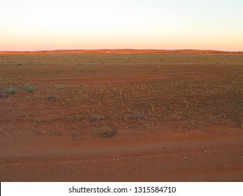 Lanscape In Australia. Royal Flying Doctor Zone Near Of Airport. Broken Hill