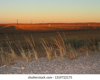 Lanscape In Australia. Royal Flying Doctor Zone Near Of Airport. Broken Hill